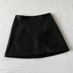 Faux leather black skirt